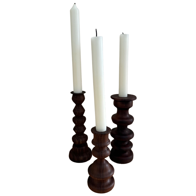 Walnut Candle Holders