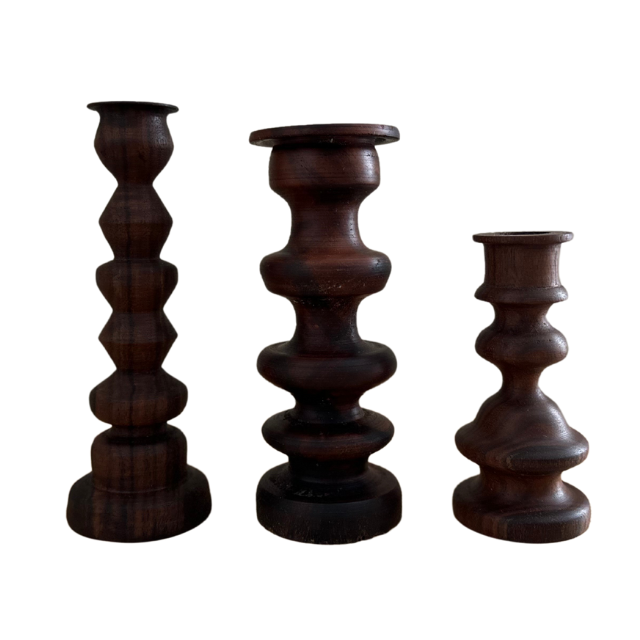 Walnut Candle Holders